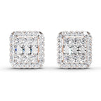 0.45 Carat Baguette Shape Cluster Diamond Earrings 14K - Rose Gold