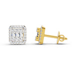 0.45 Carat Baguette Shape Cluster Diamond Earrings 14K