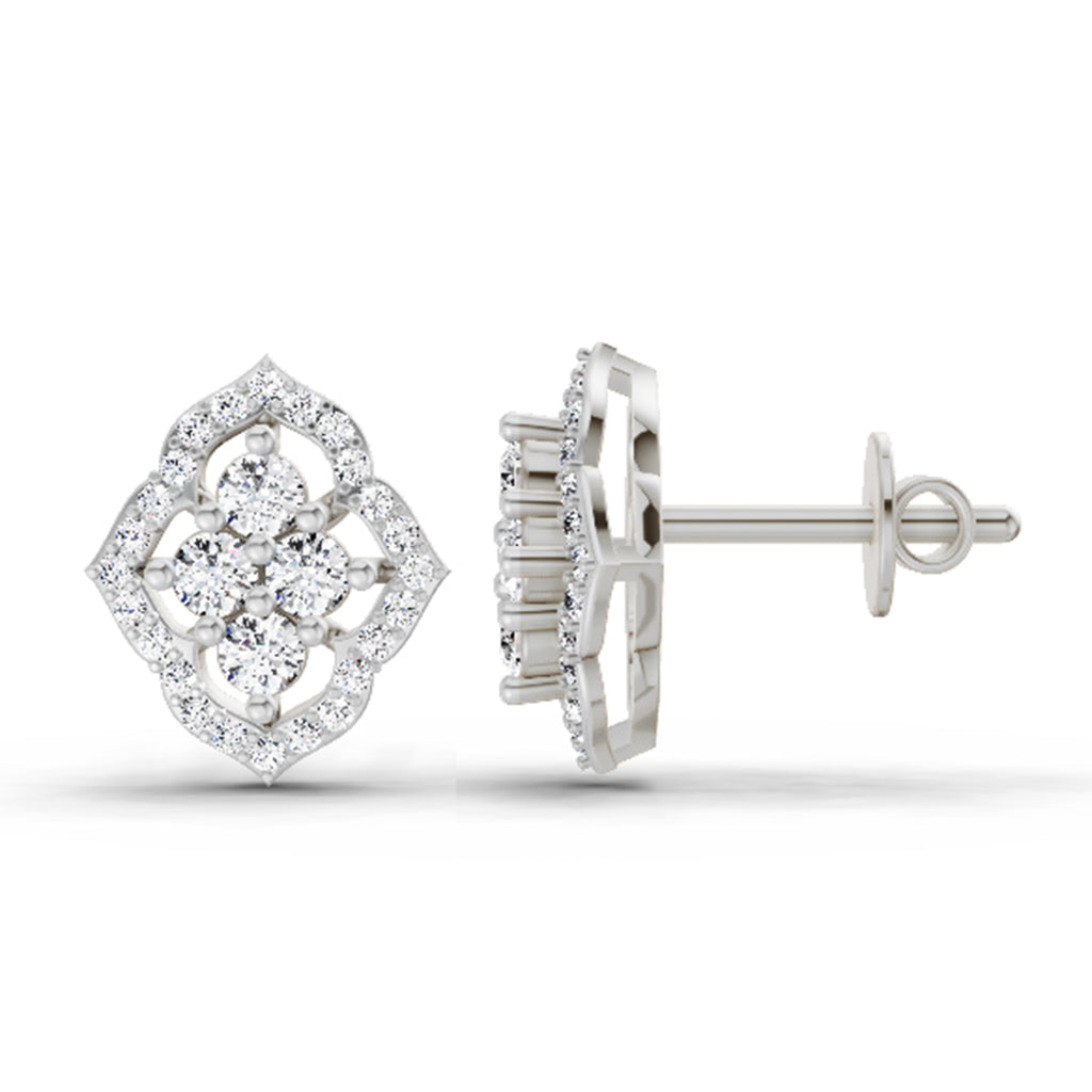 0.45 Carat Round Fashion Earrings 14K - White Gold