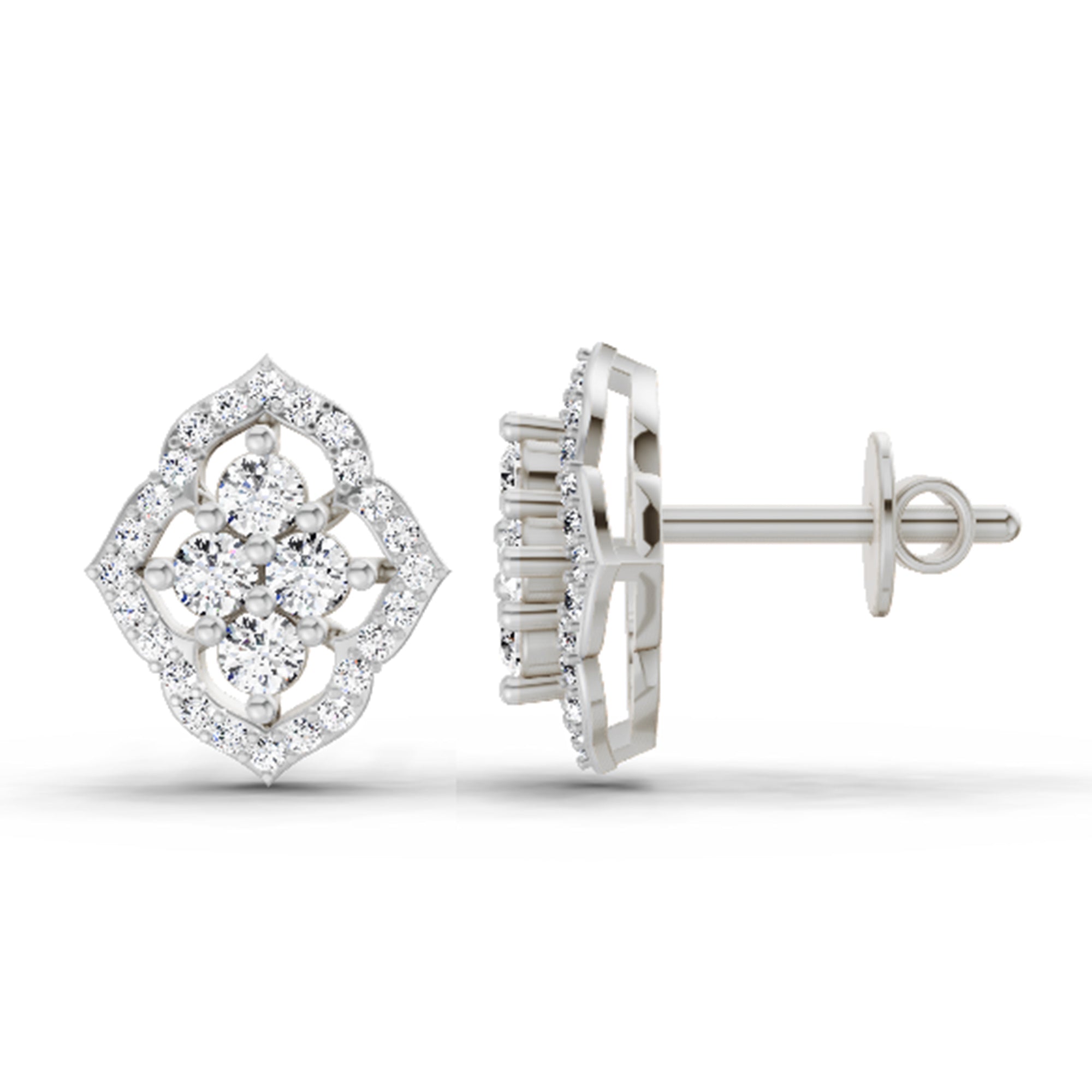 0.45 Carat Round Fashion Earrings 14K - White Gold