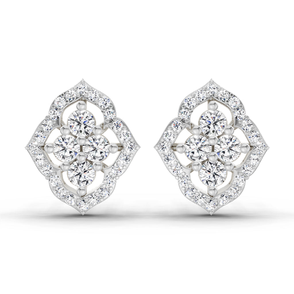 0.45 Carat Round Fashion Earrings 14K - White Gold