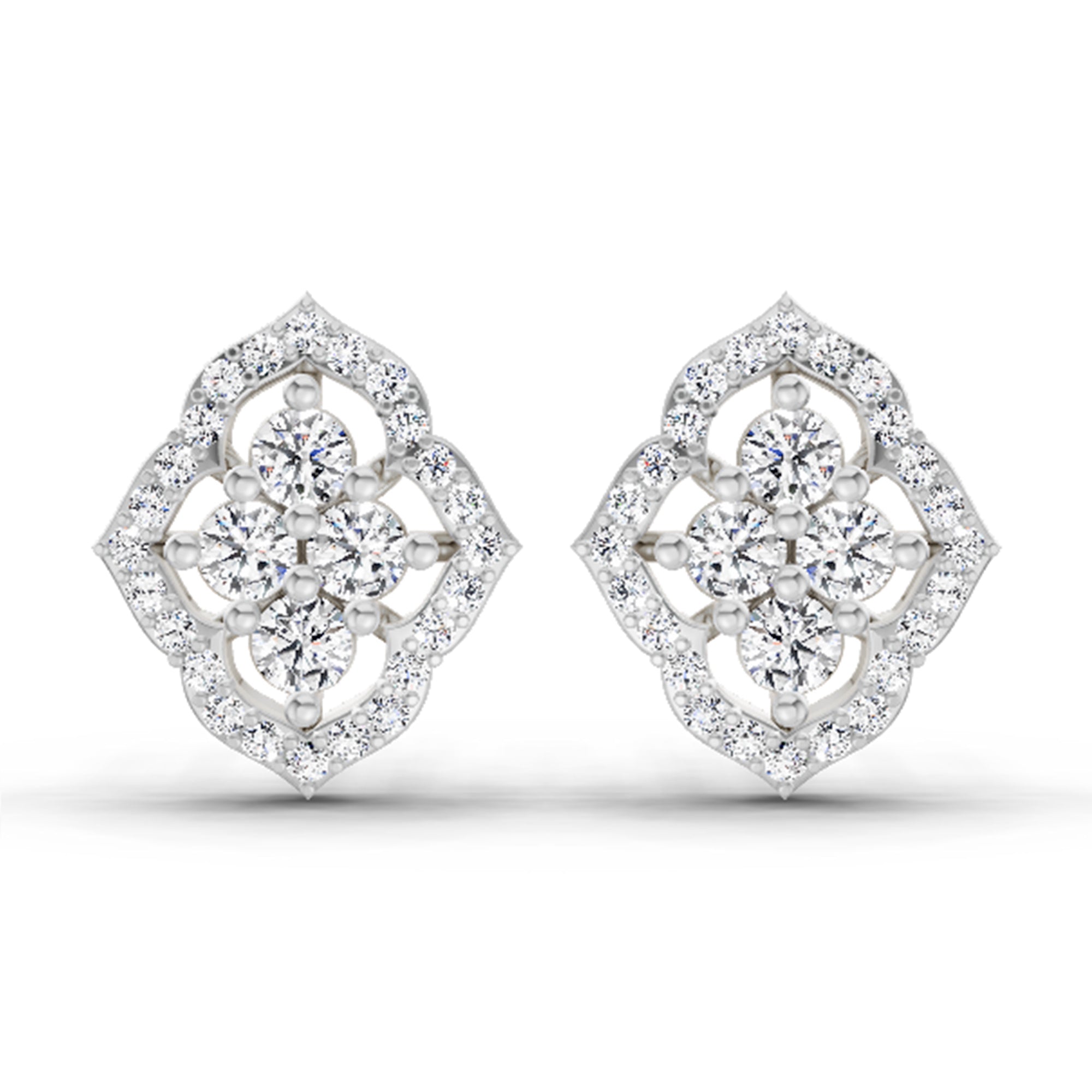 0.45 Carat Round Fashion Earrings 14K - White Gold