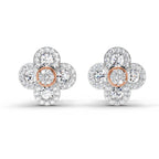 0.79 Carat Cluster Diamond Earrings 14K - Rose Gold