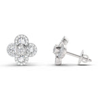 0.79 Carat Cluster Diamond Earrings 14K - White Gold
