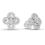 0.79 Carat Cluster Diamond Earrings 14K - White Gold