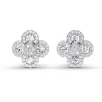 0.79 Carat Cluster Diamond Earrings 14K - White Gold