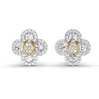 0.79 Carat Cluster Diamond Earrings 14K