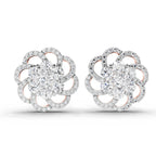 1.15 Carat Cluster Diamond Earrings 14K - Rose Gold