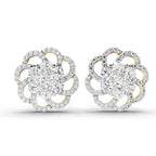 1.15 Carat Cluster Diamond Earrings 14K