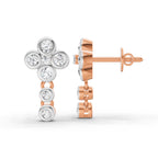 0.5 Carat Round Dangle Earrings 14K - Rose Gold