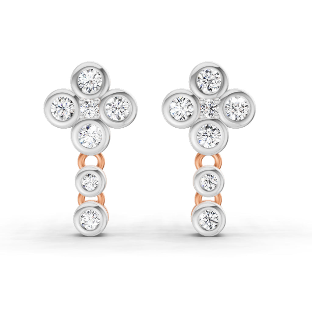 0.5 Carat Round Dangle Earrings 14K - Rose Gold