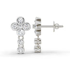 0.5 Carat Round Dangle Earrings 14K - White Gold