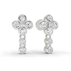 0.5 Carat Round Dangle Earrings 14K - White Gold