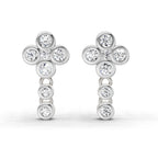 0.5 Carat Round Dangle Earrings 14K - White Gold