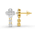 0.5 Carat Round Dangle Earrings 14K