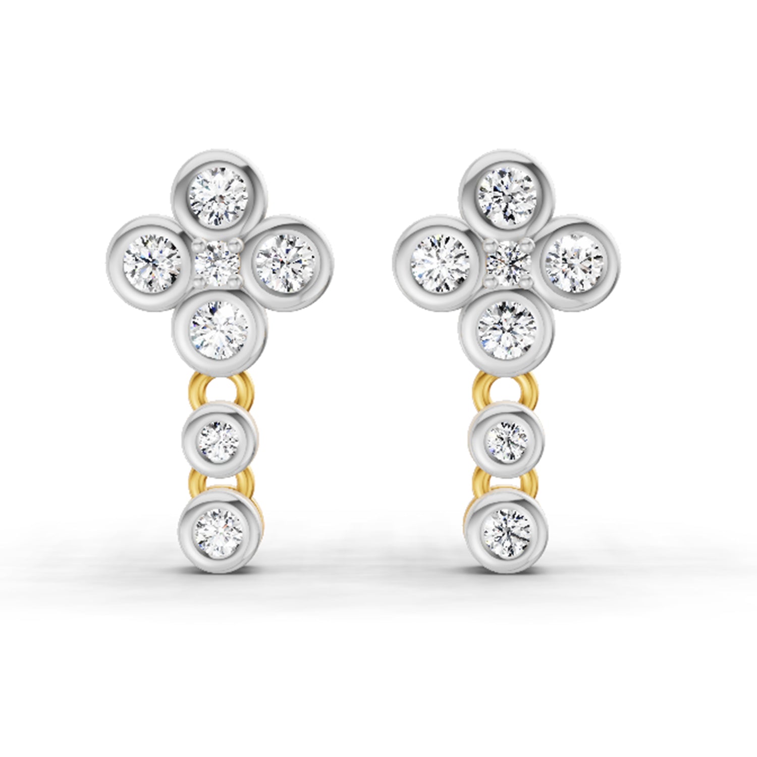 0.5 Carat Round Dangle Earrings 14K