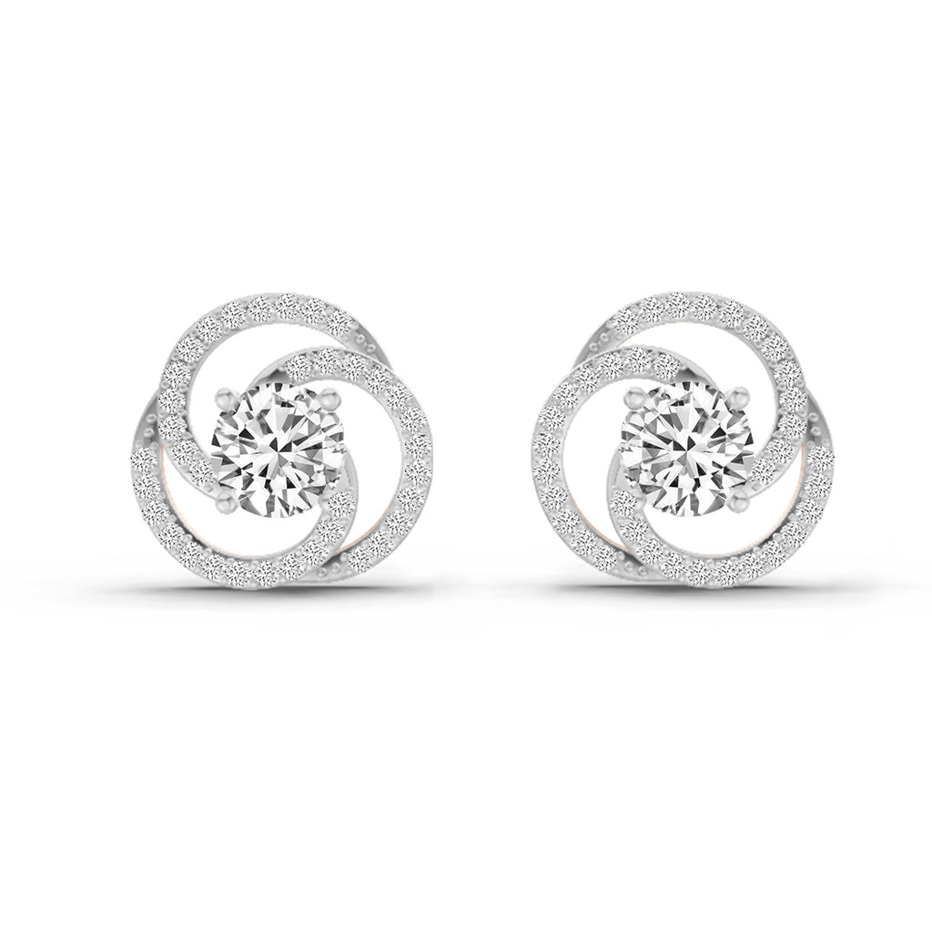 0.71 Carat Round Stud Earrings 14K - Rose Gold