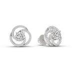 0.71 Carat Round Stud Earrings 14K - White Gold