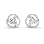 0.71 Carat Round Stud Earrings 14K - White Gold