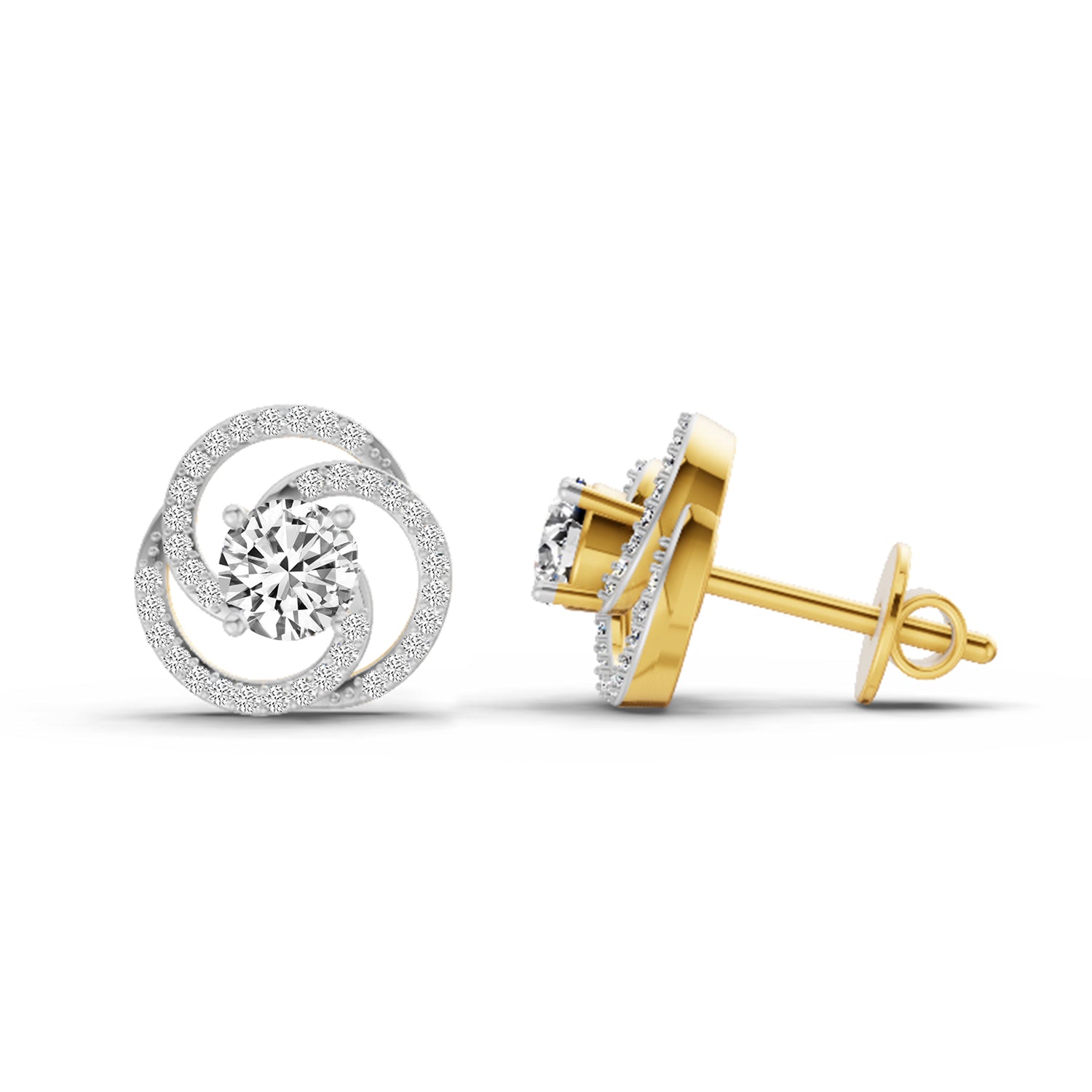 0.71 Carat Round Stud Earrings 14K