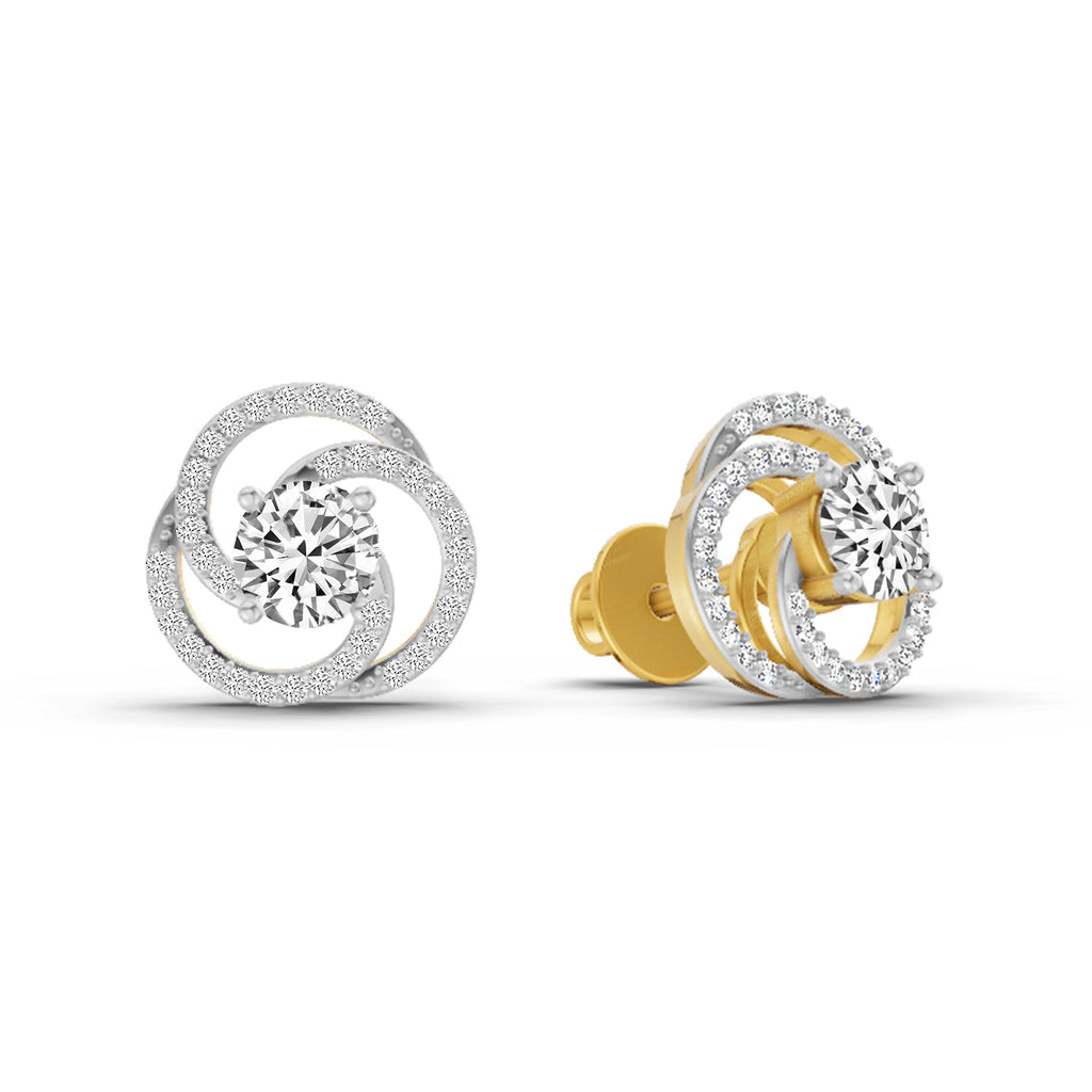0.71 Carat Round Stud Earrings 14K