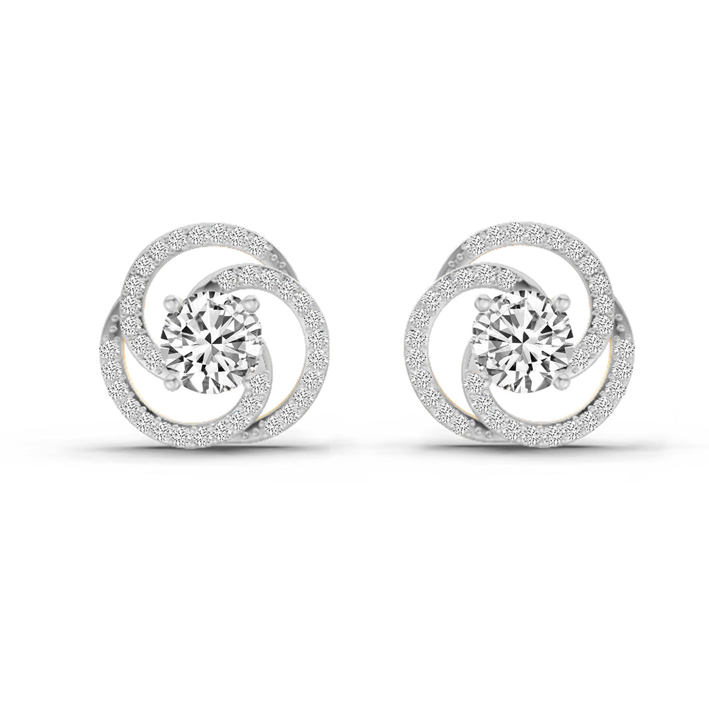 0.71 Carat Round Stud Earrings 14K