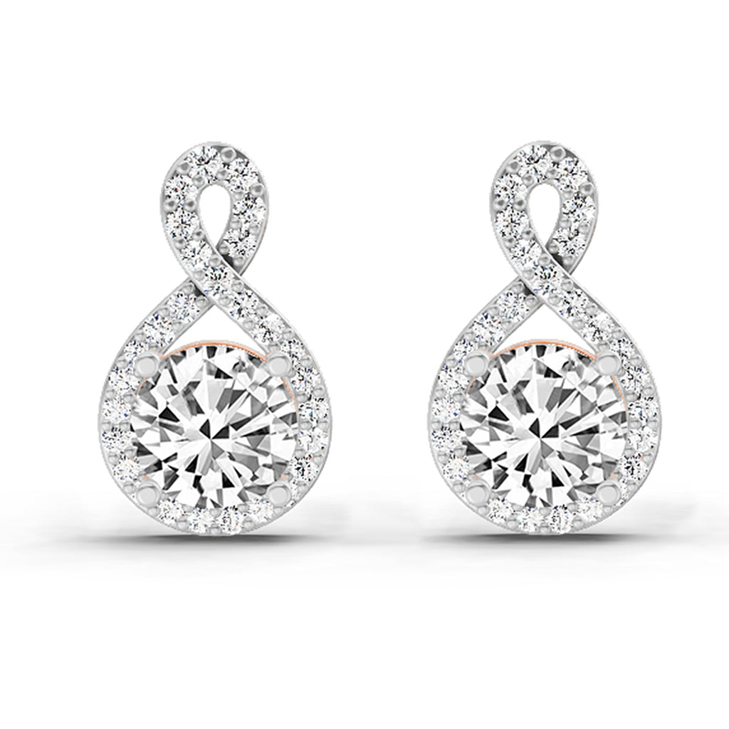 1.08 Ct Teardrop Infinity Stud Earrings 14K - Rose Gold