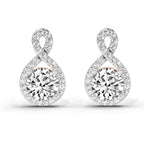 1.08 Ct Teardrop Infinity Stud Earrings 14K - Rose Gold