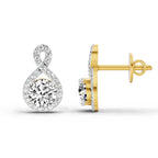 1.08 Ct Teardrop Infinity Stud Earrings 14K