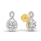 1.08 Ct Teardrop Infinity Stud Earrings 14K