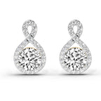 1.08 Ct Teardrop Infinity Stud Earrings 14K