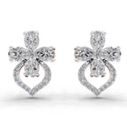 1.79 Carat Oval Shape Cluster Diamond Earrings 14K - Rose Gold