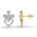 1.79 Carat Oval Shape Cluster Diamond Earrings 14K