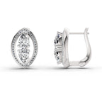 2.63 Carat Pear Shape Cluster Diamond Earrings 14K - White Gold