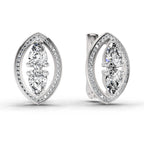 2.63 Carat Pear Shape Cluster Diamond Earrings 14K - White Gold