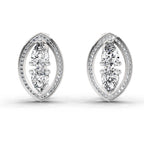 2.63 Carat Pear Shape Cluster Diamond Earrings 14K - White Gold