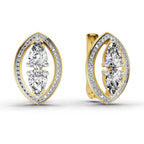 2.63 Carat Pear Shape Cluster Diamond Earrings 14K
