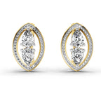 2.63 Carat Pear Shape Cluster Diamond Earrings 14K
