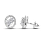 0.47 Carat Cluster Diamond Earrings 14K - White Gold