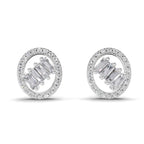 0.47 Carat Cluster Diamond Earrings 14K - White Gold