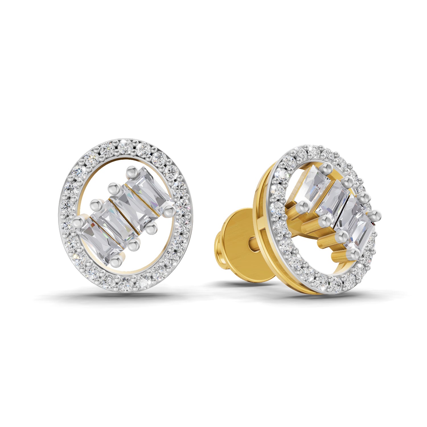 0.47 Carat Cluster Diamond Earrings 14K