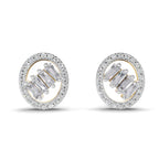 0.47 Carat Cluster Diamond Earrings 14K