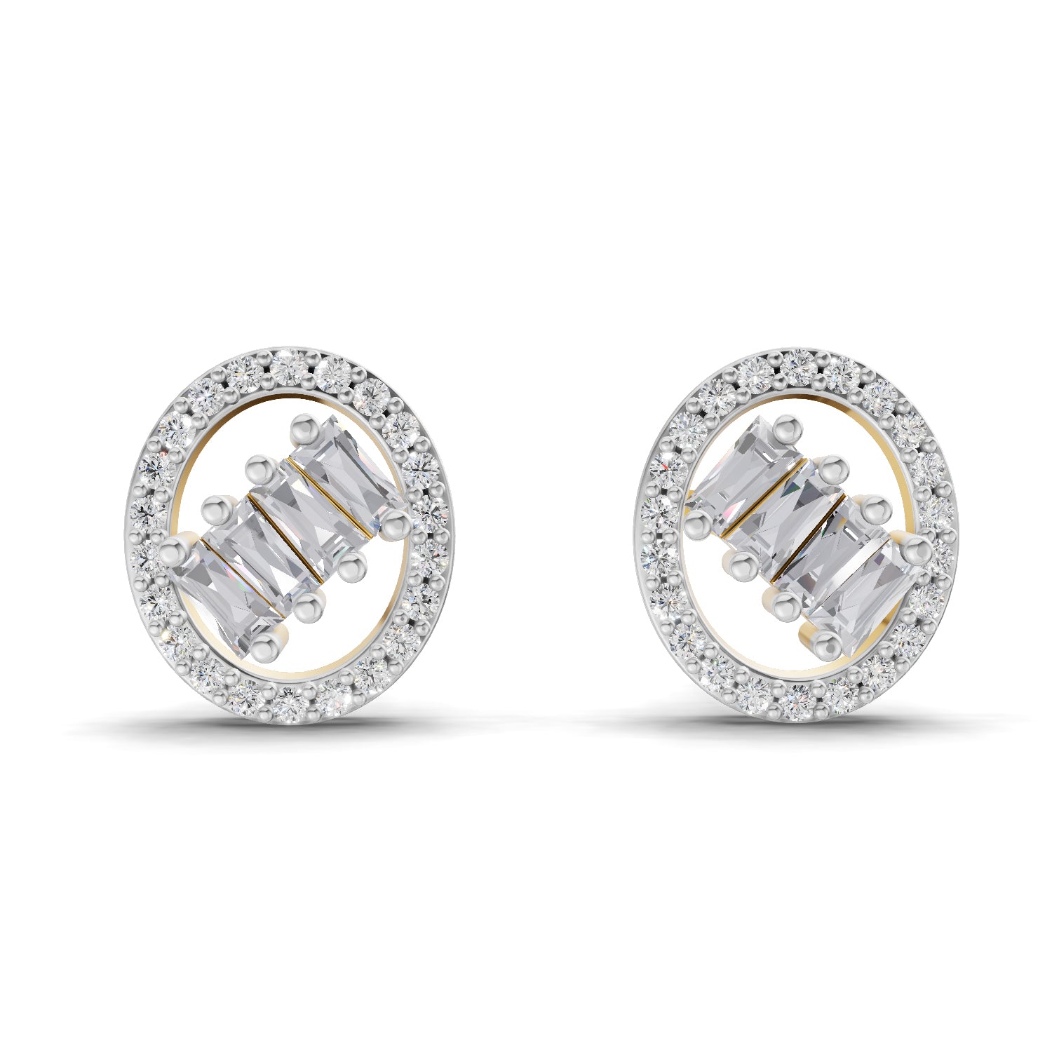 0.47 Carat Cluster Diamond Earrings 14K