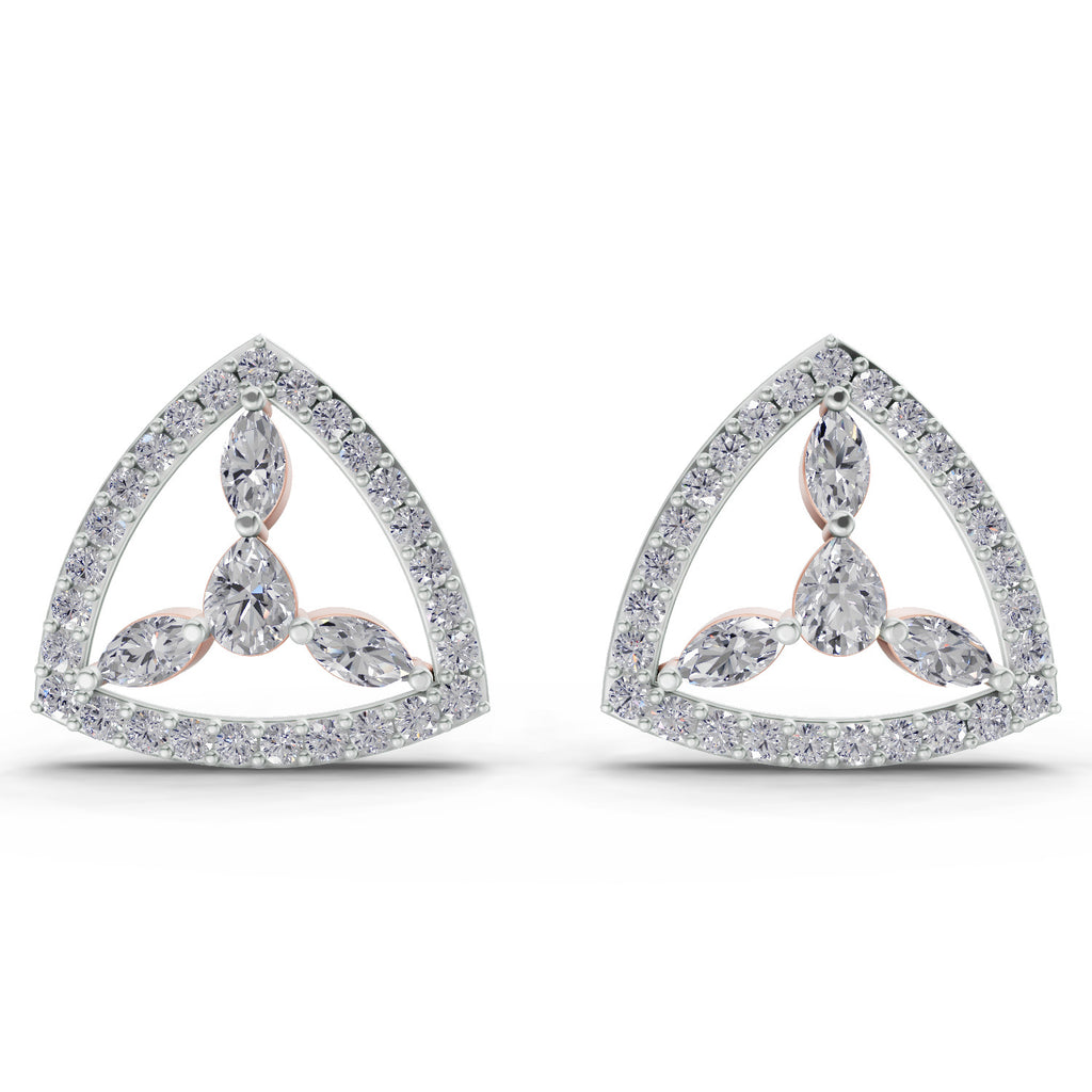 1.42 Carat Eterna Trinity Diamond Earrings 14K - Rose Gold