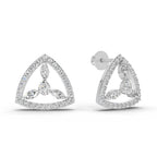 1.42 Carat Eterna Trinity Diamond Earrings 14K - White Gold