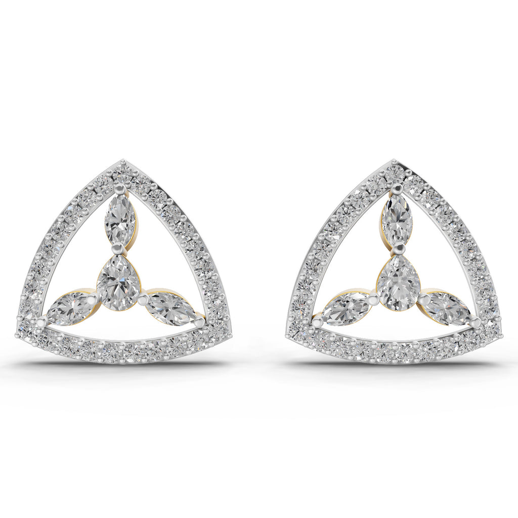 1.42 Carat Eterna Trinity Diamond Earrings 14K