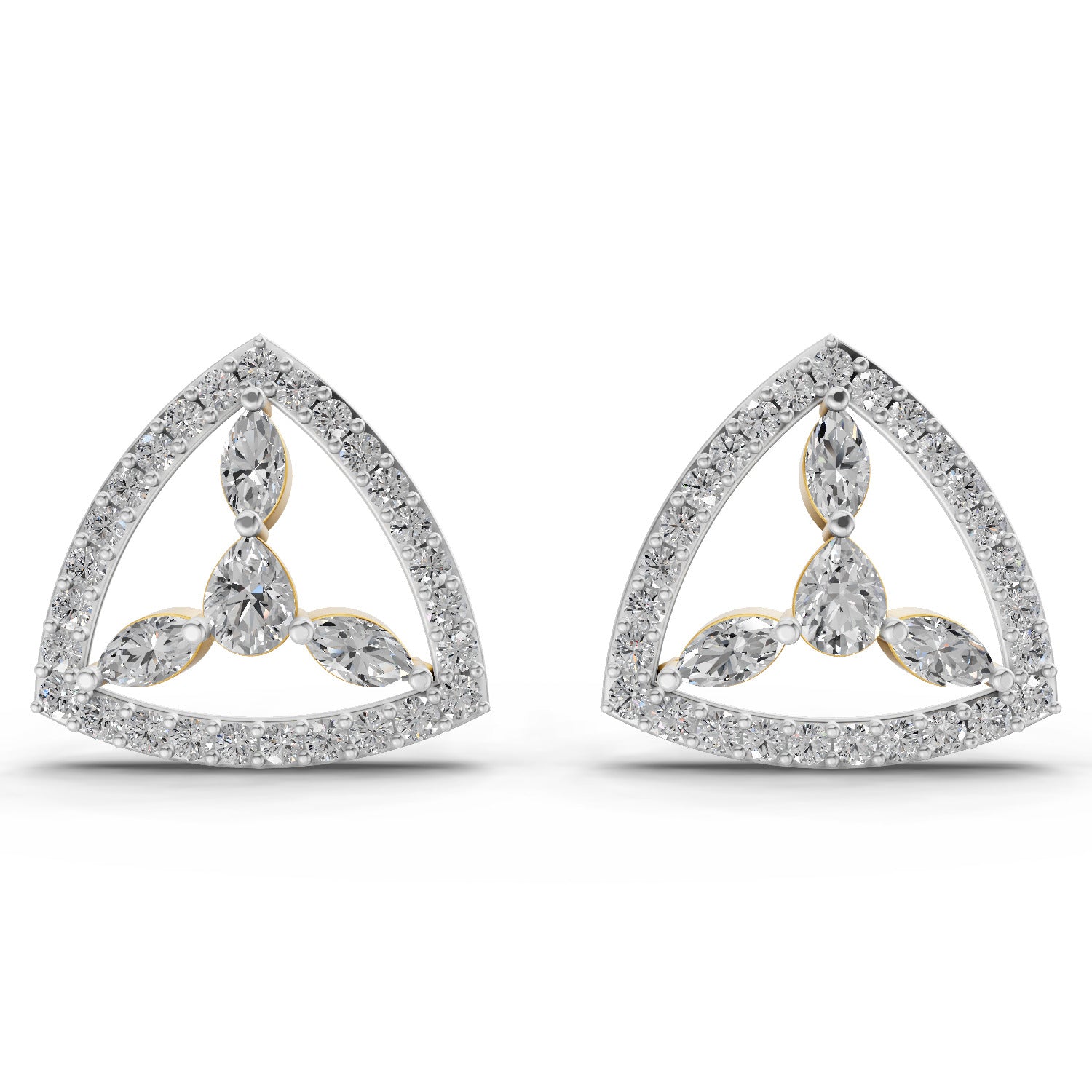 1.42 Carat Eterna Trinity Diamond Earrings 14K