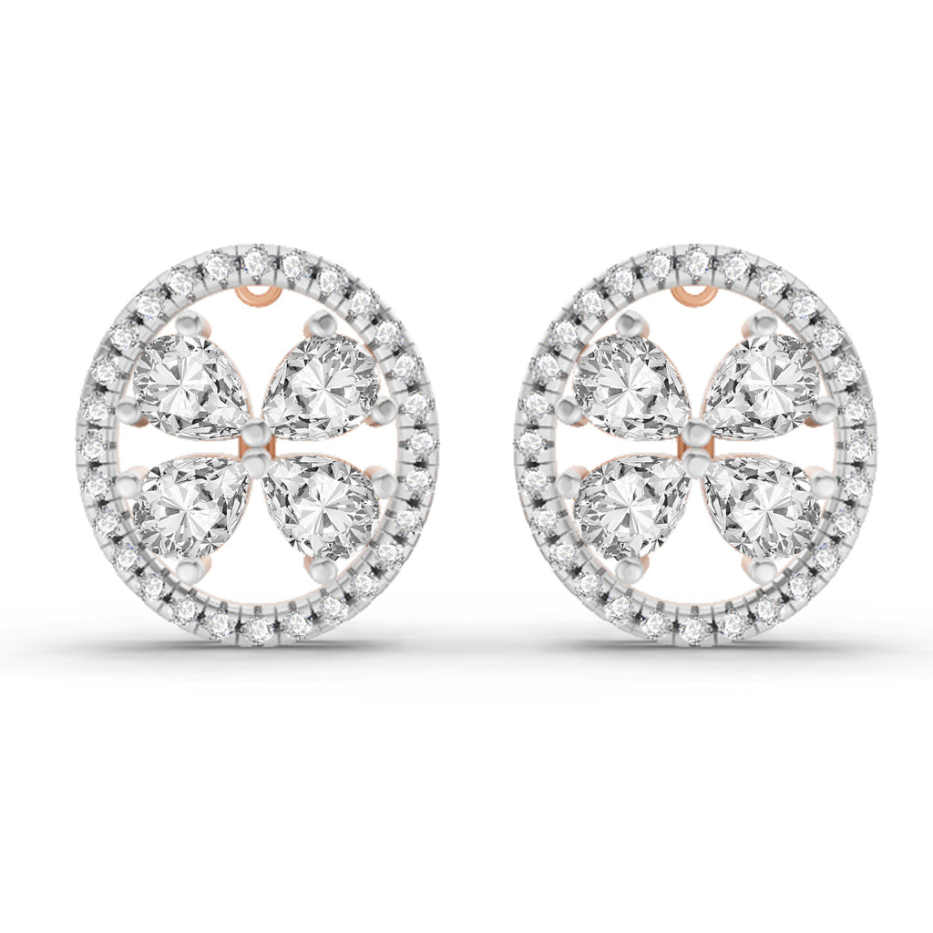 1.8 Carat Clover Earrings 14K - Rose Gold