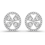 1.8 Carat Clover Earrings 14K - White Gold