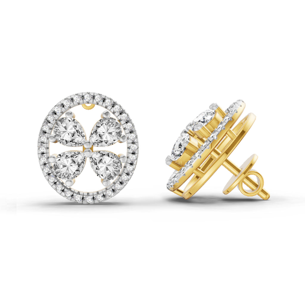 1.8 Carat Clover Earrings 14K